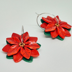 Cercei Poinsettia - bijuterii - cercei - cercei hoops - Artynos.ro