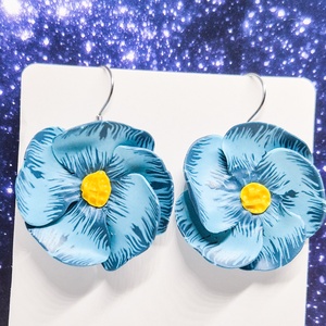 Cercei Flori albastre - bijuterii - cercei - cercei lungi - Artynos.ro