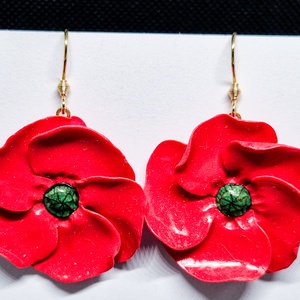 Cercei Maci rosii, Bijuterii, Cercei, Cercei lungi, Confectionarea bijuteriilor, Lucrare cu argila, ARTYNOS