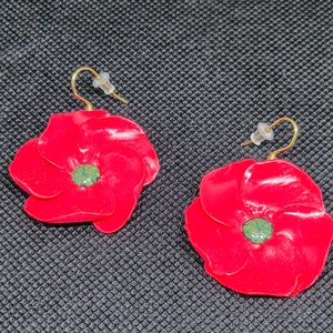 Cercei Maci roșii - bijuterii - cercei - cercei lungi - Artynos.ro