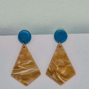 Cercei Cravata aurie, Bijuterii, Cercei, Cercei lungi, Confectionarea bijuteriilor, Lucrare cu argila, ARTYNOS