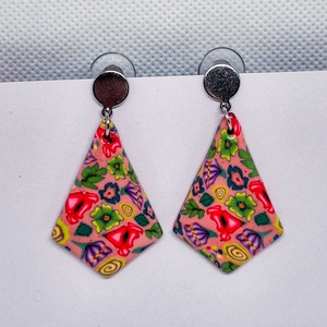 Cercei Cravata cu flori, Bijuterii, Cercei, Cercei lungi, Confectionarea bijuteriilor, Lucrare cu argila, ARTYNOS