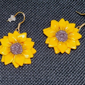 Cercei Floarea Soarelui - bijuterii - cercei - cercei lungi - Artynos.ro