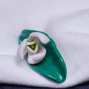 Broșă mărțișor Ghiocel - bijuterii - broșe - Artynos.ro