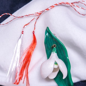 Broșă mărțișor Ghiocel - bijuterii - broșe - Artynos.ro