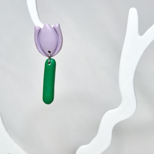 Cercei Lalele lila - bijuterii - cercei - cercei lungi - Artynos.ro