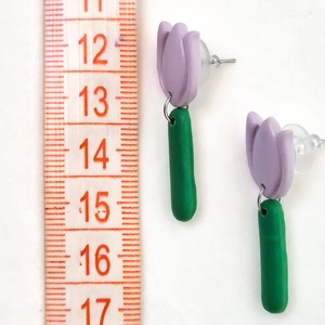 Cercei Lalele lila - bijuterii - cercei - cercei lungi - Artynos.ro