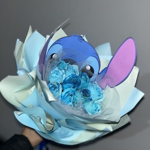 Buchet 11 trandafiri de săpun  Stitch Dream, cadou romantic / decorativ - casă & stil de viață - accesorii pentru decorat casa - suport de flori - buchete de flori - Artynos.ro