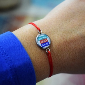 Bratara Cea mai iubita finuta, bratara martisor - bijuterii - brățări - brățară charm - Artynos.ro