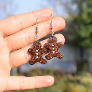 Cercei Om de Turtă Dulce din Rășină cu Sclipici Holografic  Tortițe Inox Hipoalergenic - bijuterii - cercei - cercei din rășină - Artynos.ro