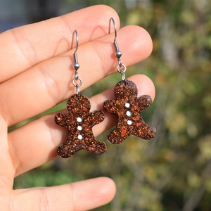 Cercei Om de Turtă Dulce din Rășină cu Sclipici Holografic  Tortițe Inox Hipoalergenic - bijuterii - cercei - cercei din rășină - Artynos.ro