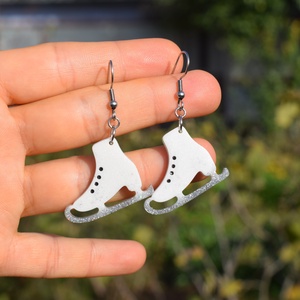 Cercei Patine din Rasina cu Sclipici Holografic  Tortite Inox Hipoalergenic - Artynos.ro