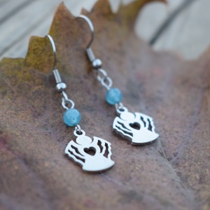 Cercei cu ingeri si Angelit - bijuterii - cercei - cercei cu figurine - Artynos.ro