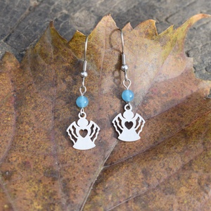 Cercei cu ingeri si Angelit - bijuterii - cercei - cercei cu figurine - Artynos.ro