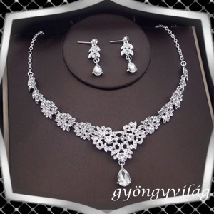 Seturi de bijuterii: set de bijuterii pentru nuntă, mireasă, casual + diademă ES-SZT28-1 - accesorii nuntă - ornamente de păr de nuntă - coroană de cap mireasă - Artynos.ro