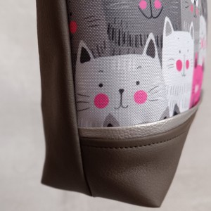 Geantă de umăr gri cu model pisoi, crossbody, geantă mică pentru femei - geantă și husă - genți de umăr și genți de mână - genți de umăr - Artynos.ro