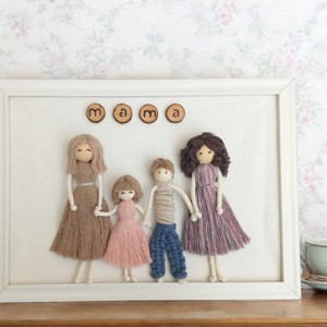 Cadou de Ziua Mamei pentru bunica - Personalizabil 3D Macrame Family Picture -  - Artynos.ro
