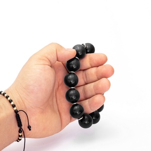 Matanii din onix negru sfere de 16 mm si distantiere din inox - bijuterii - brățări - brățări cu perle - Artynos.ro