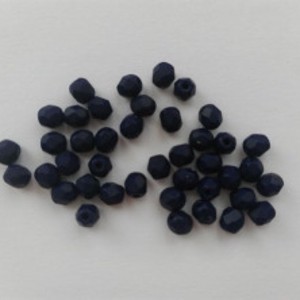 Margele cehe fatetate din sticla - 4mm - 100 buc / pachet - albastru inchis mat, , , ARTYNOS