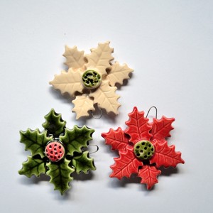 Ornament pentru bradul de Crăciun, floarea lui Moș Crăciun, decorațiuni de Crăciun -  - Artynos.ro