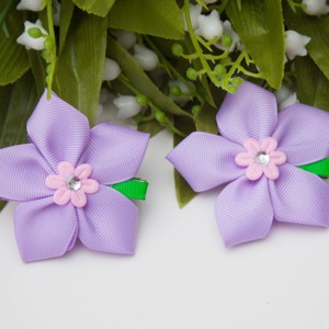 Clema de par in forma de floare - Lila deschis, Imbracaminte si moda, Accesorii par, Clema de par si ac de par, , ARTYNOS