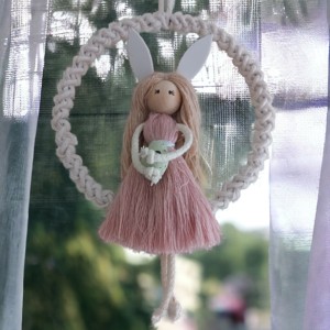 Iepuraș de Paște din macramé cu ouă - casă & stil de viață - decorațiuni de casă - decorațiuni de pereți - decor de pereți, macrame - Artynos.ro