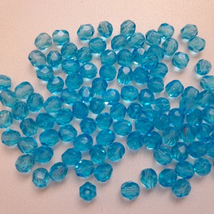 Margele cehe fatetate din sticla - 6mm - 40 buc / pachet - albastru, , , ARTYNOS