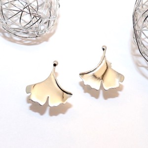 Ginkgo biloba, fatetat, pereche de cercei din argint pentru femei (EGK.24), , , ARTYNOS