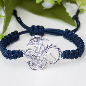 Brățară Makramé - Dragon albastru închis -  - Artynos.ro