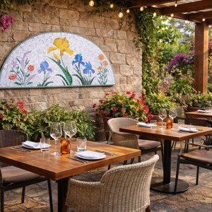 REKREDENC - Tablou mural cu mozaic floral � realizat manual, pentru exterior, 100 cm - arte vizuale și accesorii  - alte arte - Artynos.ro