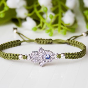 Bratara macramé impletita - mana Fatimei - verde, , , ARTYNOS