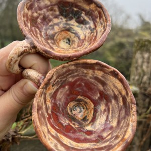 Cești de espresso rustice, realizate manual - set unic de căni din ceramică. - casă & stil de viață - accesorii pentru echipamente de bucătărie - accesorii de servire - căni - Artynos.ro