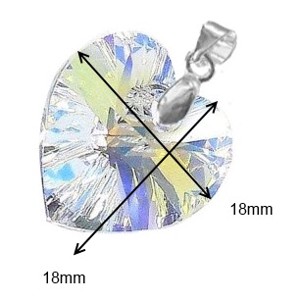 Swarovski cristal pandantiv -18mm AB inima în mai multe culori -  - Artynos.ro