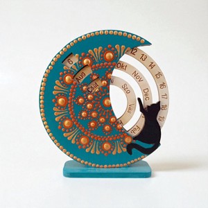 Calendar perpetuu Mini Kitty - turcoaz-roșu-auriu - casă & stil de viață - accesorii pentru decorat casa - decorațiuni de masă și decorațiuni pentru rafturi  - decorațiuni de masă - Artynos.ro