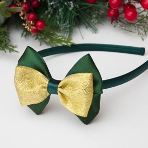 Cravata de par cu panglica de Craciun - auriu/verde inchis - Artynos.ro