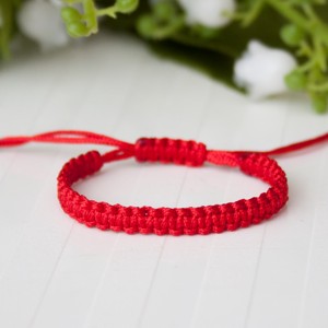 Bratara de protectie - Bratara macramé rosie - Dimensiune nou-nascut, , , ARTYNOS