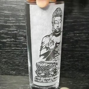 Pahar de sticlă cu model Buddha  -  - Artynos.ro