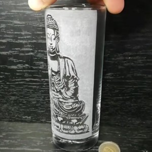 Pahar de sticlă cu model Buddha  -  - Artynos.ro