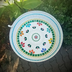 REKREDENC - Adăpătoare mare pentru păsări cu mozaic sau fântână de grădină cu mozaicuri irizate și decorațiuni cu păsări - casă & stil de viață - accesorii de grădină - hrănitoare pentru păsări - Artynos.ro
