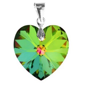 Swarovski cristal pandantiv -18mm AB inima în mai multe culori -  - Artynos.ro