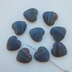 Perla de sticla ceha inima - 15x15mm - 9 buc / pachet, , , ARTYNOS