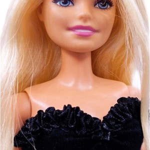 Rochie de seară extra lungă, în stil sirenă, neagră � rochie pentru păpuși de tip Barbie (a020fk) -  - Artynos.ro