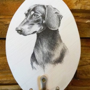 Suport de perete pentru lesă cu câine dachshund -  - Artynos.ro