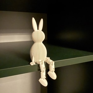 Iepuras minimalist de Paste � figurina decorativa imprimata 3D, cu picioare mobile ���, , , ARTYNOS
