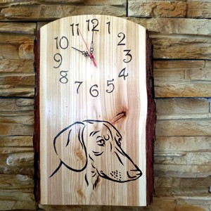 Ceas de perete mare din lemn cu caine dachshund, , , Ceas de perete mare din lemn cu caine teckel.
Pictat manual pe lemn de larice cu tehnica arsa.
Misc..., ARTYNOS