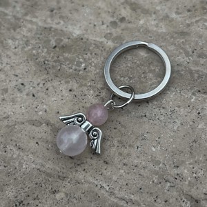 Inger de cuart roz mini breloc, , , ARTYNOS