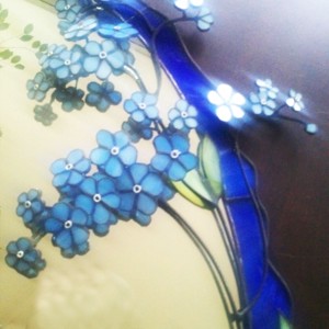 Oglindă albastru Tiffany forget-me-not -  - Artynos.ro