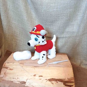 Paw Patrol-Marshall croșetat figura - jucării și echipamente pentru copii - plușuri - personaje de basm din pluș - Artynos.ro