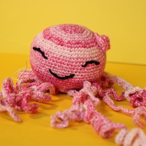 Polip amigurumi, , , Figurina crosetata din fire de bumbac 100%, cu ochi cusuti, pentru copii, cap cu diametrul de 8 cm...., ARTYNOS