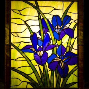 Albastru violet iris luminos tiffany imagine de perete, , , ARTYNOS